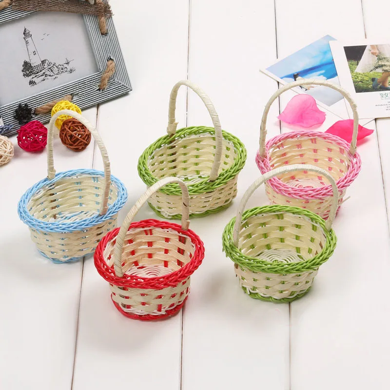 Plastic rattan children's shopping basket woven storage basket home decoration hanging basket
Plastic rattan children's shopping basket woven storage basket home decoration hanging basket