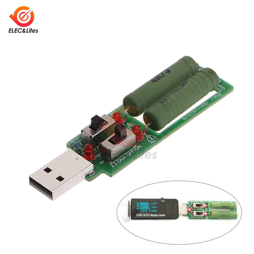 1Pcs USB Resistor Tester DC Electronic Load Adjustable Switch 5V 1A/2A/3A battery capacity voltage discharge resistance test
1Pcs USB Resistor Tester DC Electronic Load Adjustable Switch 5V 1A/2A/3A battery capacity voltage discharge resistance test