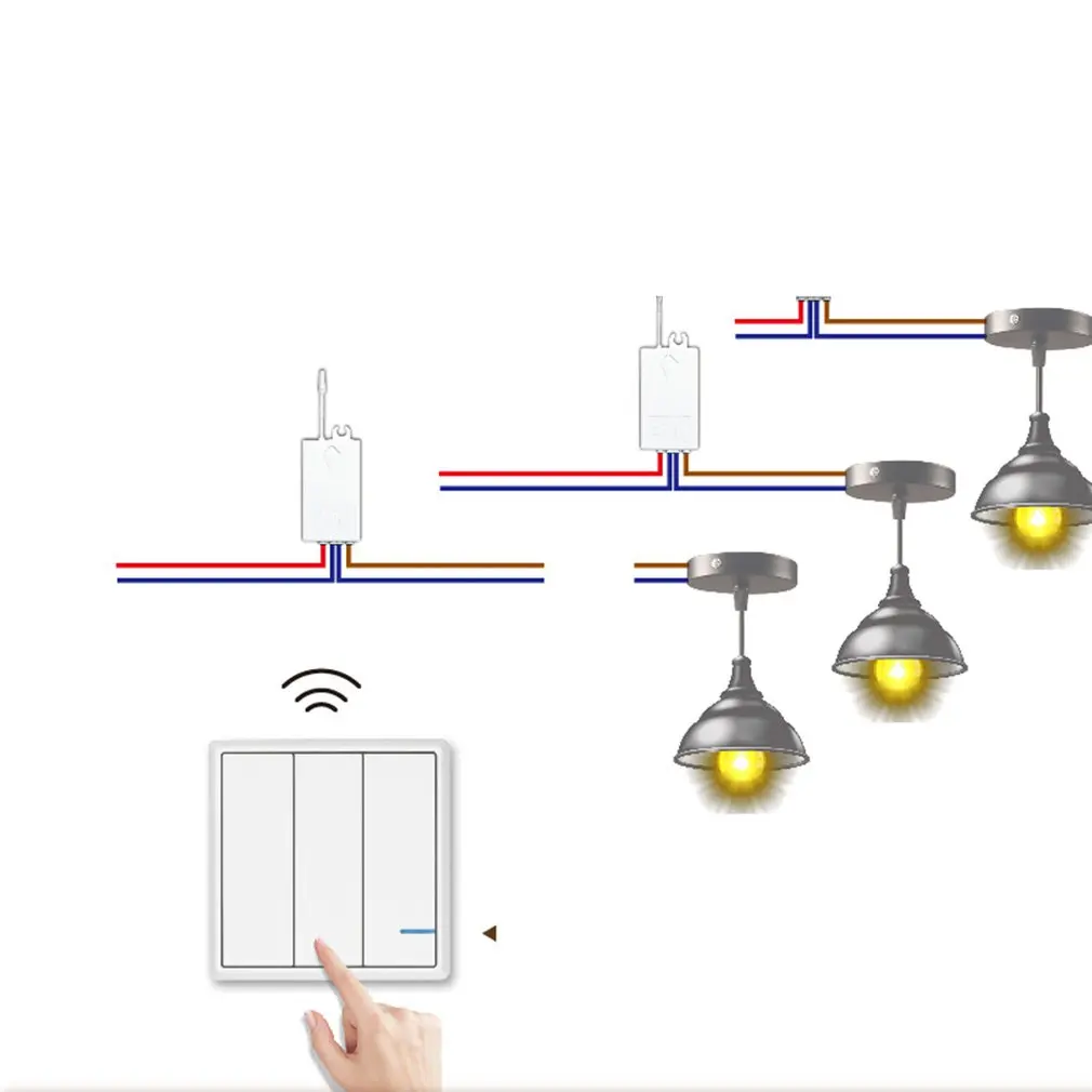 Panel Wireless Switch Three Button 110V SW-K3&R02 86 Type RF Remote Wall Control Light Waterproof Panel Home
Panel Wireless Switch Three Button 110V SW-K3&R02 86 Type RF Remote Wall Control Light Waterproof Panel Home