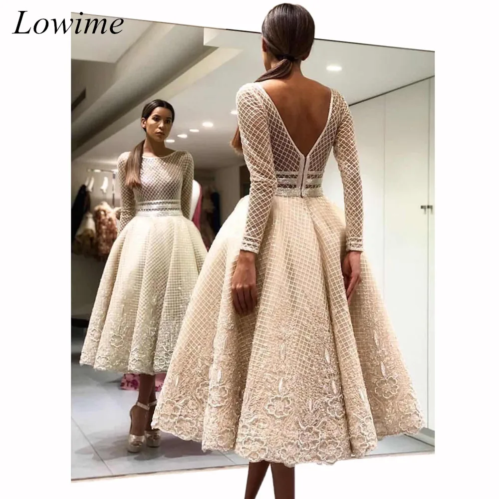 Special Design Dubai Cocktail Dresses 2019 Tea-Length Scoop V-Back Long Sleeve Evening Prom Party Gowns Free Shipping Custom
Special Design Dubai Cocktail Dresses 2019 Tea-Length Scoop V-Back Long Sleeve Evening Prom Party Gowns Free Shipping Custom