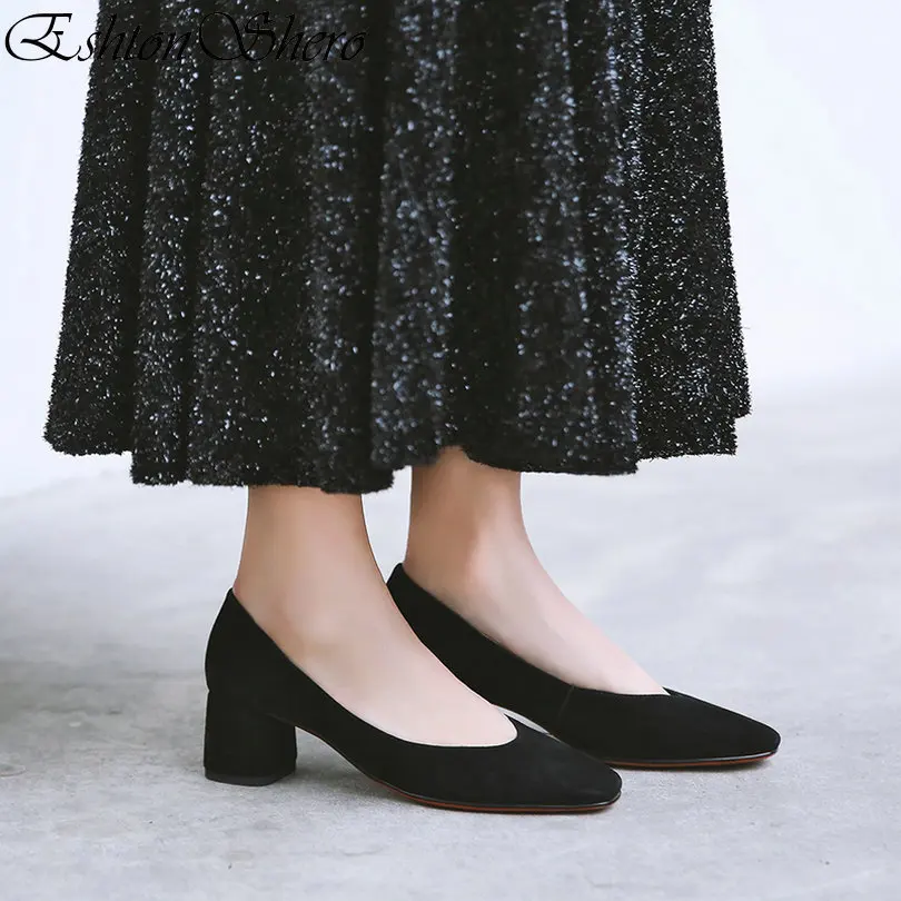 EshtonShero Summer Women's Shoes Woman Med Heels Pointed Toe Pumps Kid Suede+PU Basic Black Ladies Wedding Shoes Size 33-40
EshtonShero Summer Women's Shoes Woman Med Heels Pointed Toe Pumps Kid Suede+PU Basic Black Ladies Wedding Shoes Size 33-40