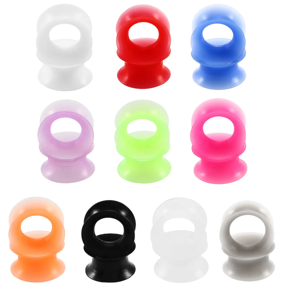 Pair Silicone Colorful Hollow Ear Tunnel Plugs Thin Flexible Skin Double Flared Ear Gauge Expander Stretcher Piercing Jewelry
Pair Silicone Colorful Hollow Ear Tunnel Plugs Thin Flexible Skin Double Flared Ear Gauge Expander Stretcher Piercing Jewelry