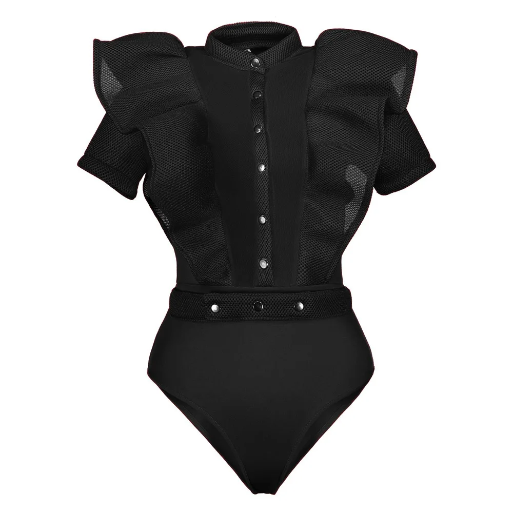 Women Bodysuit Sexy Ruffle Bodycon See-Through Mesh Short Romper Button Hot Sale 2019 White Black Beyonce Transparent Bodysuit
Women Bodysuit Sexy Ruffle Bodycon See-Through Mesh Short Romper Button Hot Sale 2019 White Black Beyonce Transparent Bodysuit