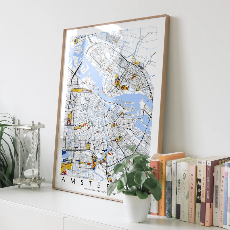 Amsterdam city map poster black and white world map prints for wall art canvas decor picture for Nordic style living room gift
Amsterdam city map poster black and white world map prints for wall art canvas decor picture for Nordic style living room gift