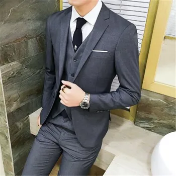 Top Selling Grey High Quality Men Suit For Wedding Groom Tuxedos Bridegroom Custom Made Blazer 3Pieces (Jacket+Pant+Vest+Tie)
Top Selling Grey High Quality Men Suit For Wedding Groom Tuxedos Bridegroom Custom Made Blazer 3Pieces (Jacket+Pant+Vest+Tie)