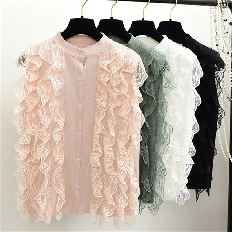 2019 New Arrival Lace Patchwork Mujer Blouse Fashion O-Neck Sexy Shirts Sleeveless Off Shoulder Female Blusas 74753
2019 New Arrival Lace Patchwork Mujer Blouse Fashion O-Neck Sexy Shirts Sleeveless Off Shoulder Female Blusas 74753