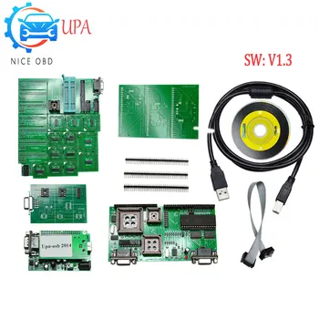 Full Set Newest V1.3 Green UPA USB Serial programmer with TMS and NEC adapters OBD II ECU Chip Turnning UPA USB Programmer upa 
Full Set Newest V1.3 Green UPA USB Serial programmer with TMS and NEC adapters OBD II ECU Chip Turnning UPA USB Programmer upa