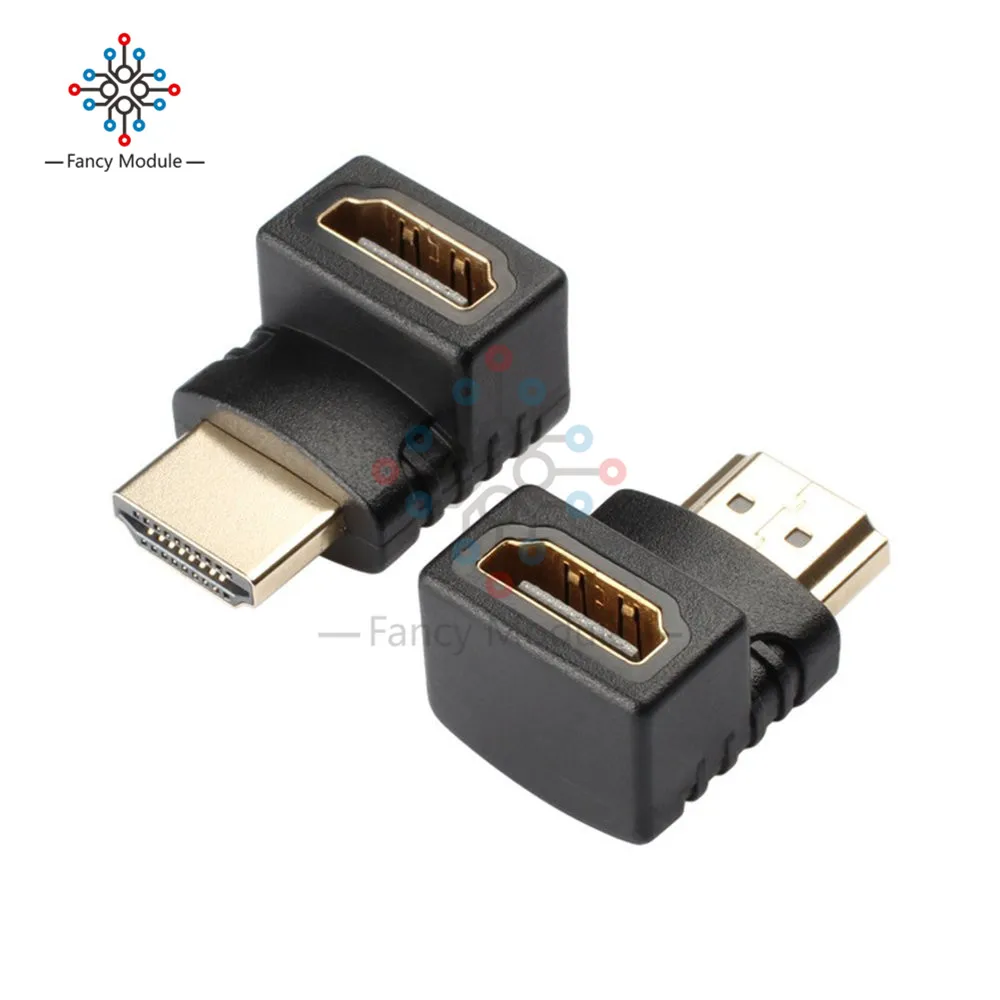 Переходник HDMI под прямым углом 90/270 градусов Позолоченный разъем штекер гнездо