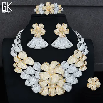GODKI Luxury Flower Blossom Jewelry Sets Women Wedding Cubic Zirconia Statement Necklace Earring Bangle Ring Jewelry Sets
GODKI Luxury Flower Blossom Jewelry Sets Women Wedding Cubic Zirconia Statement Necklace Earring Bangle Ring Jewelry Sets