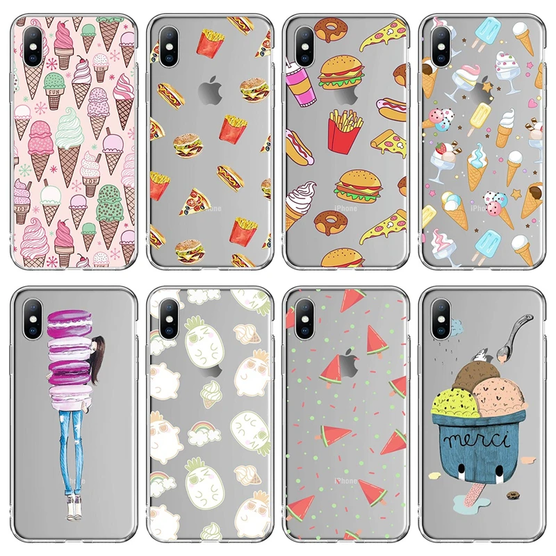 Transaprent Clear Cartoon Phone Case For iPhone 7 6s 8 Plus Ice Cream Hamburger Chips Cases Soft TPU Full Cover Shell XR XS Max
Transaprent Clear Cartoon Phone Case For iPhone 7 6s 8 Plus Ice Cream Hamburger Chips Cases Soft TPU Full Cover Shell XR XS Max