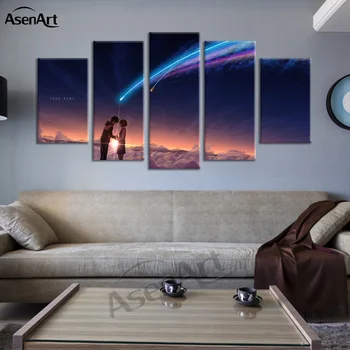 5 Panel Modern Pictures Canvas Art Japanese cartoon Your Name Anime Movie Poster Print Framed Wall Hanging Large Decor for Kids
5 Panel Modern Pictures Canvas Art Japanese cartoon Your Name Anime Movie Poster Print Framed Wall Hanging Large Decor for Kids