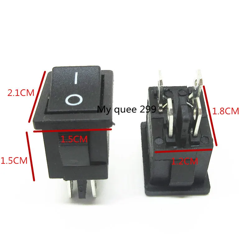5PCS/Lot 21x15mm KCD1-104 Rocker Switch boat rocker power switch Black 4 pin 2 terminal
5PCS/Lot 21x15mm KCD1-104 Rocker Switch boat rocker power switch Black 4 pin 2 terminal