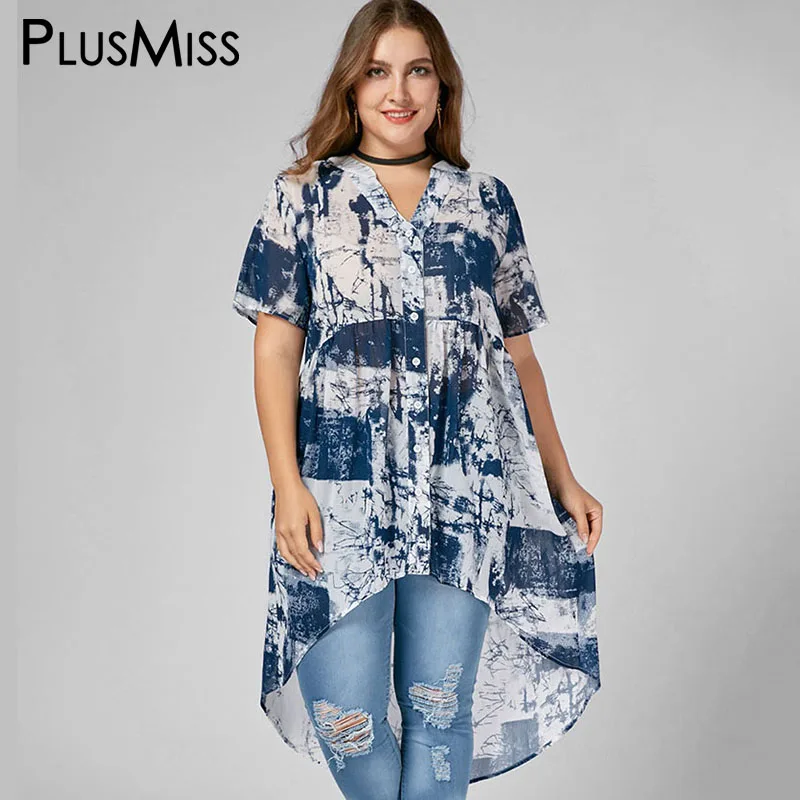 PlusMiss Plus Size 5XL XXXXL XXXL Print High Low Chiffon Loose Tops Women Summer 2018 Big Size Beach Boho Long Blouses Ladies
PlusMiss Plus Size 5XL XXXXL XXXL Print High Low Chiffon Loose Tops Women Summer 2018 Big Size Beach Boho Long Blouses Ladies