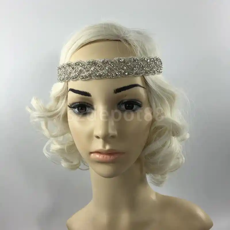 1920s 1930s Flapper Great Gatsby Hair Jewelry Wedding Crystal