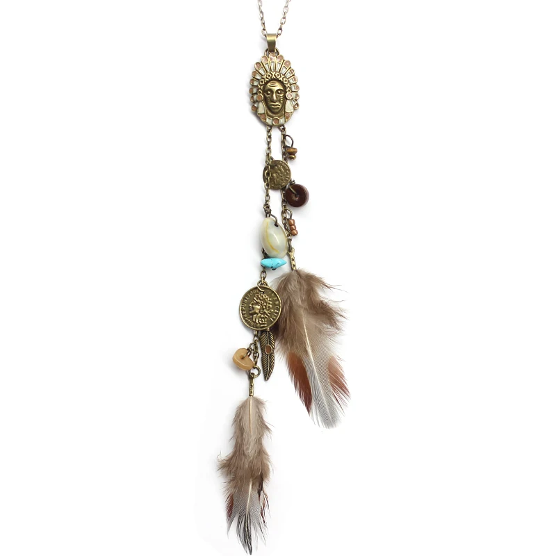 Ethnic Tribal Indian Coin Stone Feather Leaves Shell Tassels Long Pendant Necklaces Decorative Sweater Chain Accessories
Ethnic Tribal Indian Coin Stone Feather Leaves Shell Tassels Long Pendant Necklaces Decorative Sweater Chain Accessories