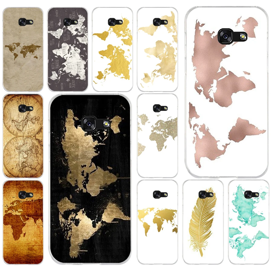 161AQ gold world map Soft Silicone Tpu Cover phone Case for Samsung galaxy a3 a5 2016 2017 a6 A8 2018
161AQ gold world map Soft Silicone Tpu Cover phone Case for Samsung galaxy a3 a5 2016 2017 a6 A8 2018