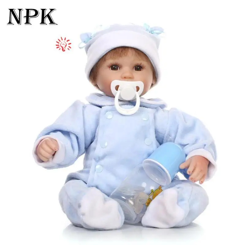 42cm NPK Fashion Cute Reborn Baby Dolls Silicone Playmate Soft Pretend Play Toy Gift with Blue Romper for Kids Baby Boys Girl 
42cm NPK Fashion Cute Reborn Baby Dolls Silicone Playmate Soft Pretend Play Toy Gift with Blue Romper for Kids Baby Boys Girl