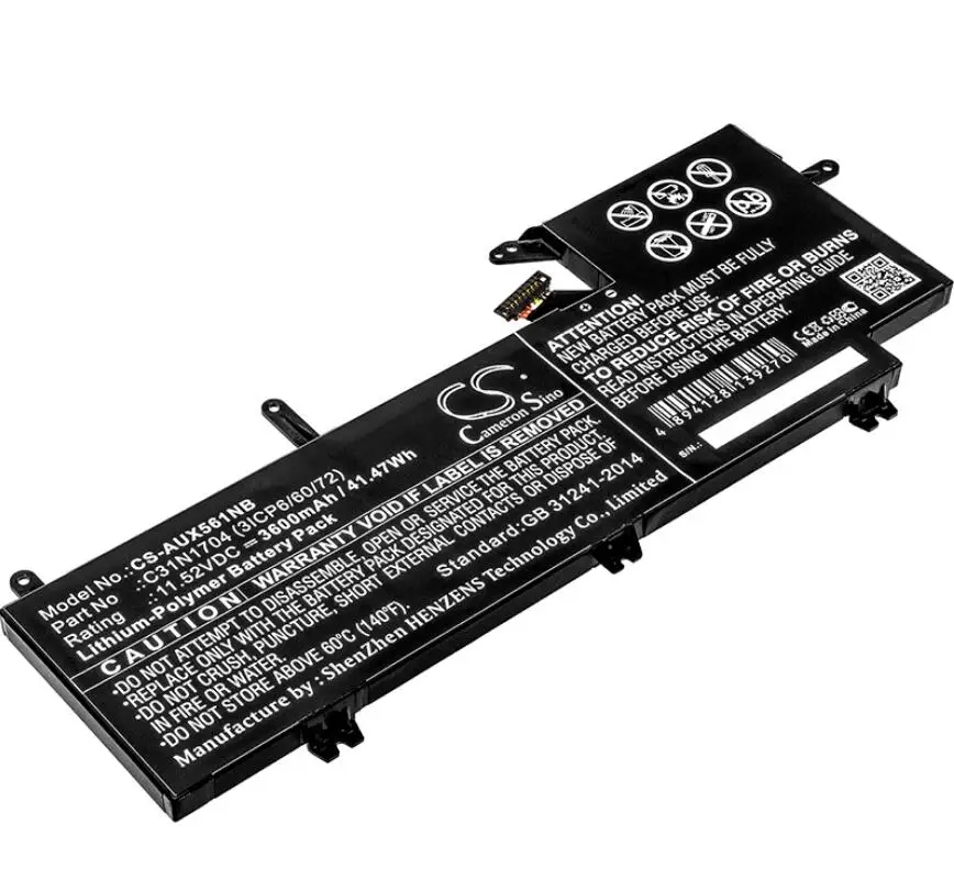 Аккумулятор Cameron Sino 3600 мАч для ASUS Q535U Q535UD-BI7T11 UX561UD-1A ZenBook Flip 15 C31N1704
Аккумулятор Cameron Sino 3600 мАч для ASUS Q535U Q535UD-BI7T11 UX561UD-1A ZenBook Flip 15 C31N1704