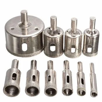 10pc Diamond Coated Drill Bit Set Tile Marble Glass Ceramic Hole Saw Drilling Bits For Power Tools 6mm-30mm
10pc Diamond Coated Drill Bit Set Tile Marble Glass Ceramic Hole Saw Drilling Bits For Power Tools 6mm-30mm
