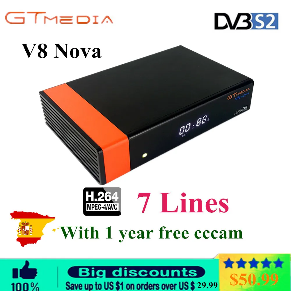 V8 Nova Satellite Receiver Gtmedia V8 NOVA HD 1080P Europe Clines for 1 Year Spain Built Wifi Dongle V9 Super Power by V8 Super
V8 Nova Satellite Receiver Gtmedia V8 NOVA HD 1080P Europe Clines for 1 Year Spain Built Wifi Dongle V9 Super Power by V8 Super