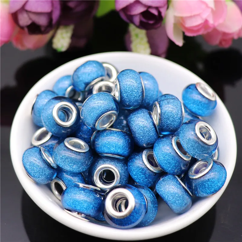 20pcs Round Smooth Big Hole Spacer Silver Core Glitter Rondelle Resin Stone Beads Fit Pandora Bracelet Beads for Jewelry Making
20pcs Round Smooth Big Hole Spacer Silver Core Glitter Rondelle Resin Stone Beads Fit Pandora Bracelet Beads for Jewelry Making