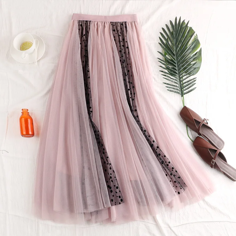 Mesh Skirts Women 2019 Spring Summer Elastic High Waist Midi Skirt jupe tulle femme Pleated Skirt
Mesh Skirts Women 2019 Spring Summer Elastic High Waist Midi Skirt jupe tulle femme Pleated Skirt