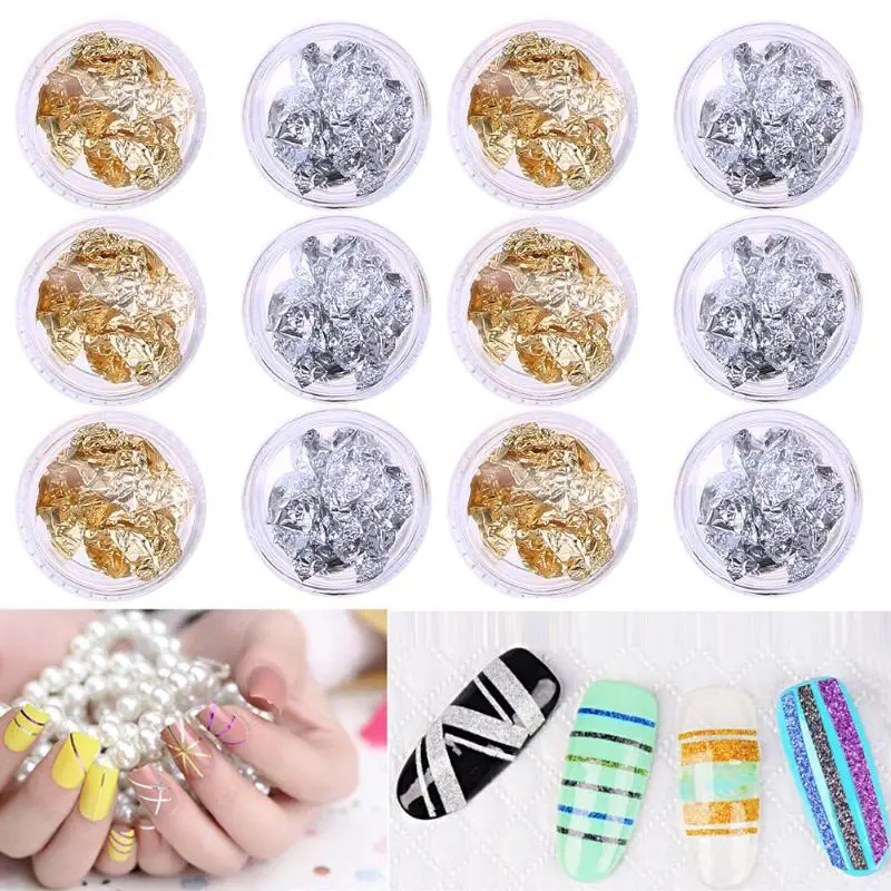 Gold Silver Nail Decorations Manicure DIY Foil Sequins Natural Nail Art Tip Tin Foil Decoration Nails Art Design
Gold Silver Nail Decorations Manicure DIY Foil Sequins Natural Nail Art Tip Tin Foil Decoration Nails Art Design