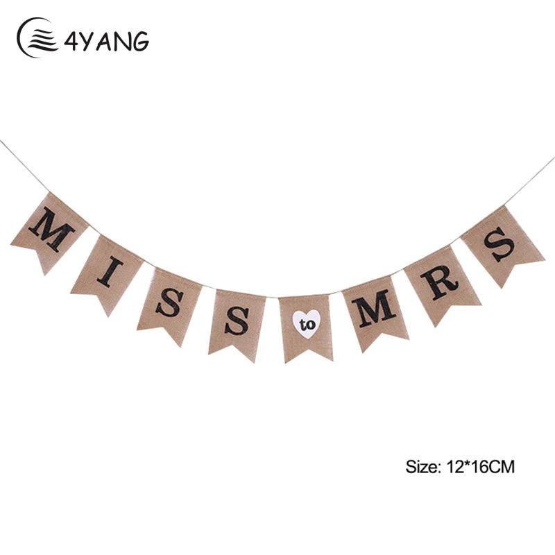 4YANG "miss to mrs" Jute Material Flag Wedding Party Decoration Supplies Party Flag
4YANG "miss to mrs" Jute Material Flag Wedding Party Decoration Supplies Party Flag