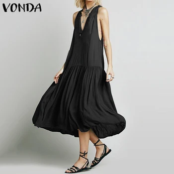 VONDA Summer Dress Women Sexy V-Neck Backless Sleeveless Big Swing Party Dress 2020 Casual Vestido Beach Robe Femme Plus Size
VONDA Summer Dress Women Sexy V-Neck Backless Sleeveless Big Swing Party Dress 2020 Casual Vestido Beach Robe Femme Plus Size