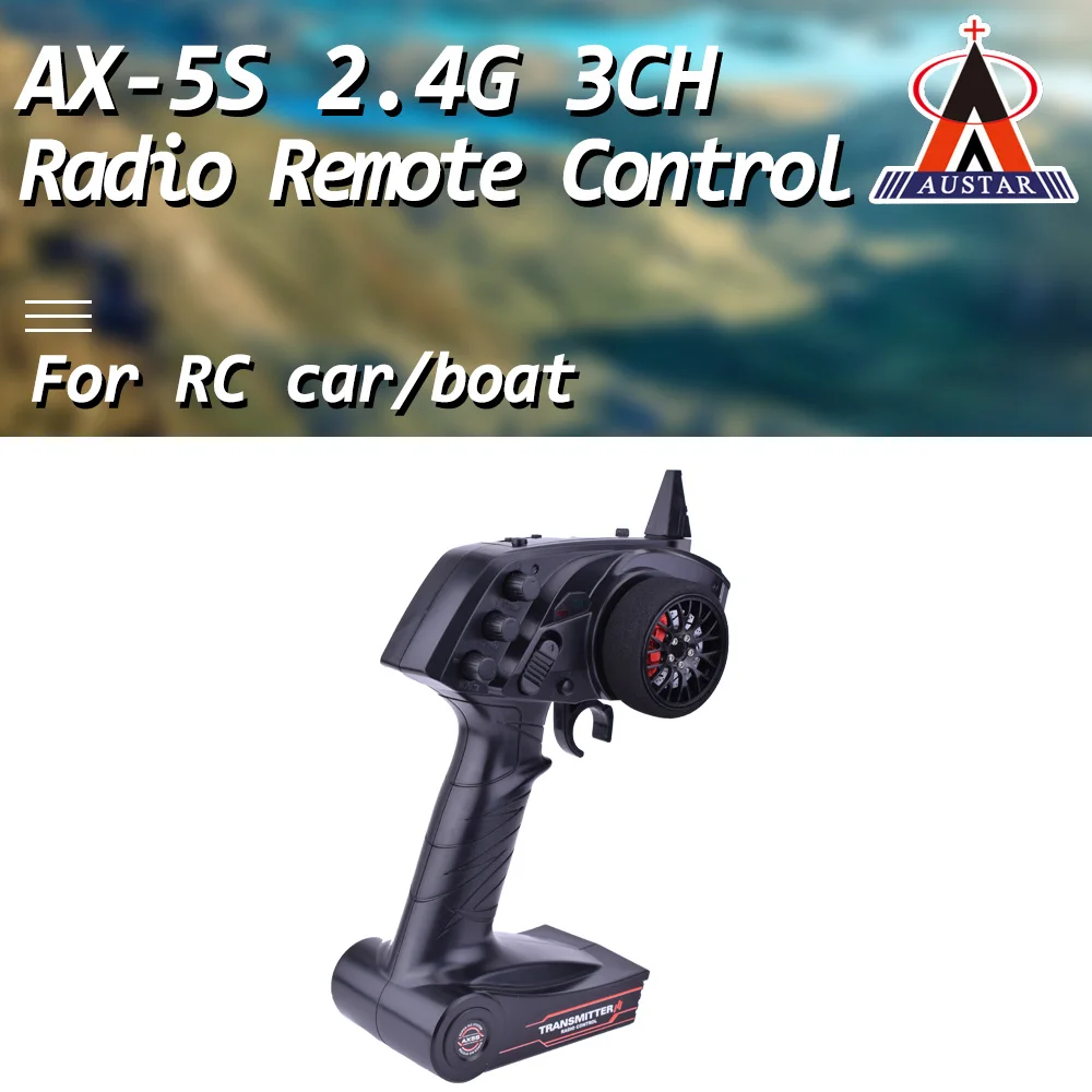 AUSTAR AX5S 2.4G 3CH Radio Remote Control Transmitter with Receiver for RC Car Boat Super Active Passive Anti-jamming
AUSTAR AX5S 2.4G 3CH Radio Remote Control Transmitter with Receiver for RC Car Boat Super Active Passive Anti-jamming