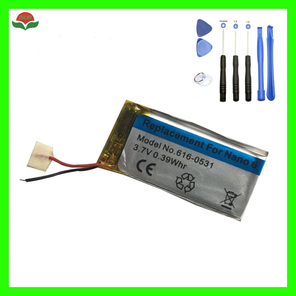 ISUN Original Quality Battery Replacement for iPod Nano 6 6th Gen 8GB 16GB with Free Tools
ISUN Original Quality Battery Replacement for iPod Nano 6 6th Gen 8GB 16GB with Free Tools