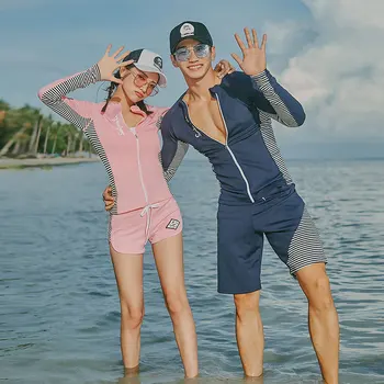 Men's Women's Rashguard Swimsuit Zip Front Long Sleeve UV Protection Swim Shirt Bra & Trunks Surfing Snorkeling Beach Sun Suit
Men's Women's Rashguard Swimsuit Zip Front Long Sleeve UV Protection Swim Shirt Bra & Trunks Surfing Snorkeling Beach Sun Suit