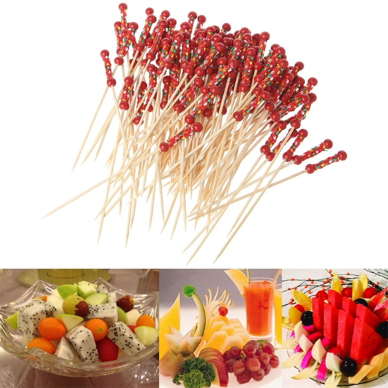 100pcs Beads Bamboo Cocktail Picks Food Sticks Disposable Toothpicks Party Club Home Fruit Pick
100pcs Beads Bamboo Cocktail Picks Food Sticks Disposable Toothpicks Party Club Home Fruit Pick
