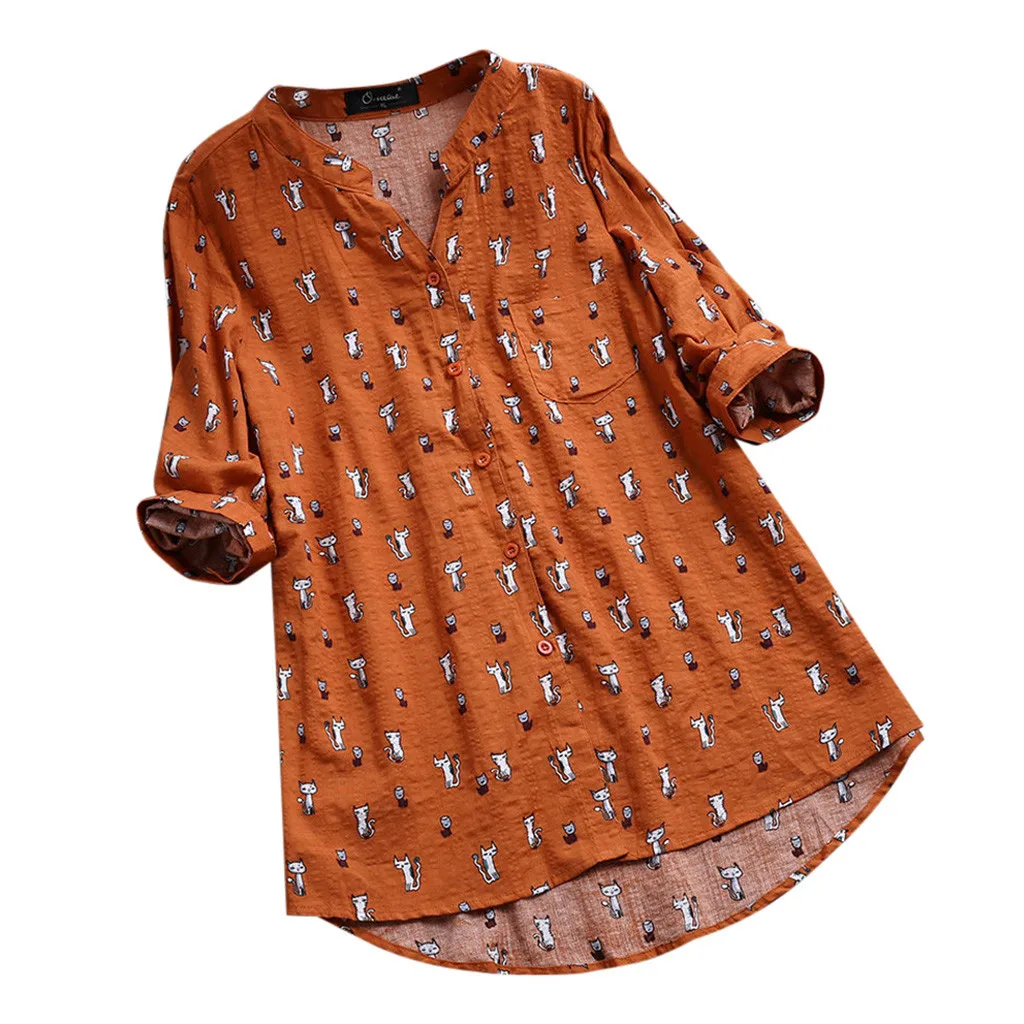 MUQGEW 2019 New Spring Womens Casual V-Neck Printed Cat 3/4 Sleeve Irregular Vintage Shirts Daily Top Polyester Elegant Blouse
MUQGEW 2019 New Spring Womens Casual V-Neck Printed Cat 3/4 Sleeve Irregular Vintage Shirts Daily Top Polyester Elegant Blouse
