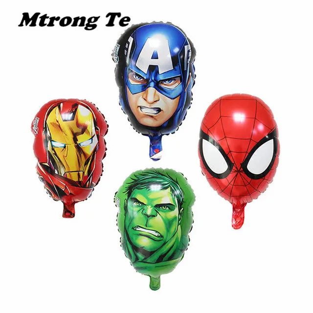 4pcs Captain America Hulk SpiderMan Iron Man Head Foil Balloons 55*33CM The Avengers Hero balloons birthday party Decor toys
4pcs Captain America Hulk SpiderMan Iron Man Head Foil Balloons 55*33CM The Avengers Hero balloons birthday party Decor toys