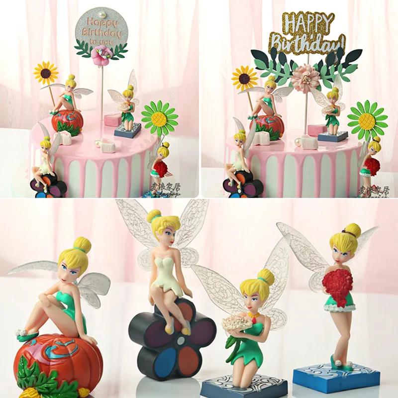 

Cute Miss Bell Cake Topper PVC figure Princess Fairy Zarina Rosetta Waves Fawn PVC Figure Cake Decoration