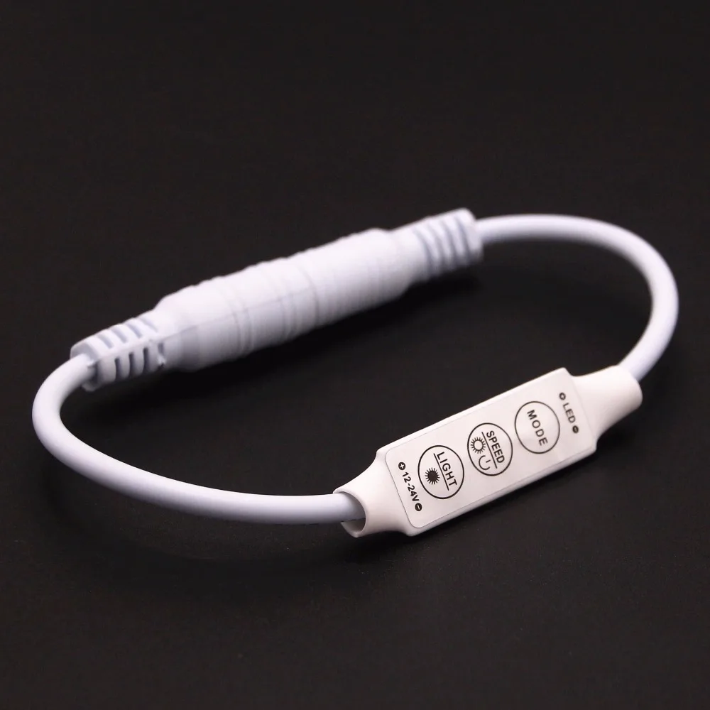 DC 12V - 24V LED Controller Mini 3Key With DC Male and Female For SMD 5050 5630 2835 Single Color LED Strip Light
DC 12V - 24V LED Controller Mini 3Key With DC Male and Female For SMD 5050 5630 2835 Single Color LED Strip Light