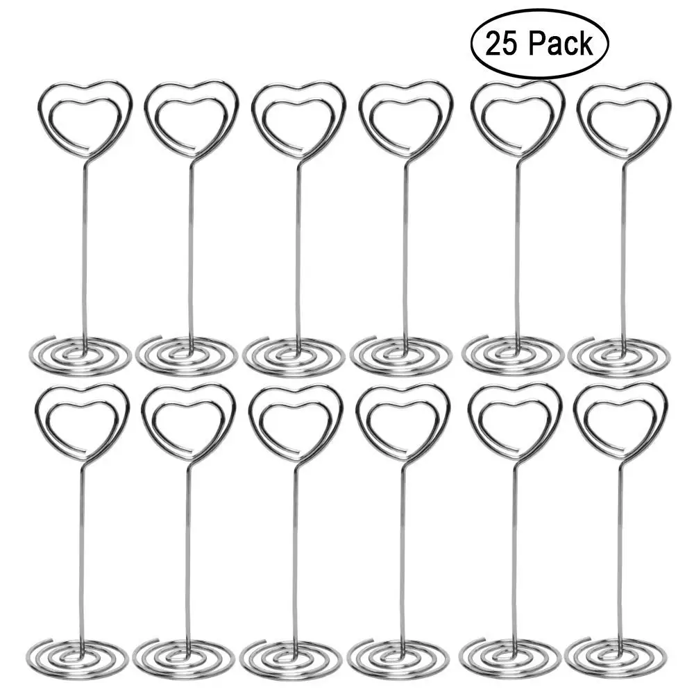 METABLE 25 Pack Heart Shape Table Photo Holder Table Picture Stand Place Card Holder for Wedding Party Desk Paper Menu Clips
METABLE 25 Pack Heart Shape Table Photo Holder Table Picture Stand Place Card Holder for Wedding Party Desk Paper Menu Clips