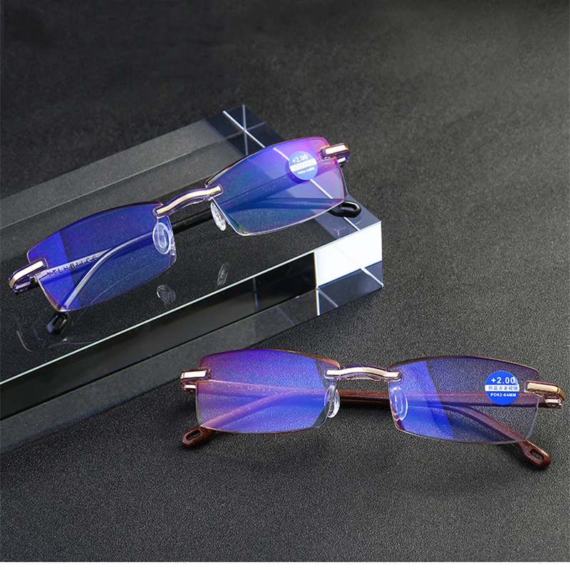 Reading Glasses men Blue Film Resin Reading Glasses Men Women Frameless glasses Hyperopia Eyeglasses Hyperopia Rimless glasses
Reading Glasses men Blue Film Resin Reading Glasses Men Women Frameless glasses Hyperopia Eyeglasses Hyperopia Rimless glasses