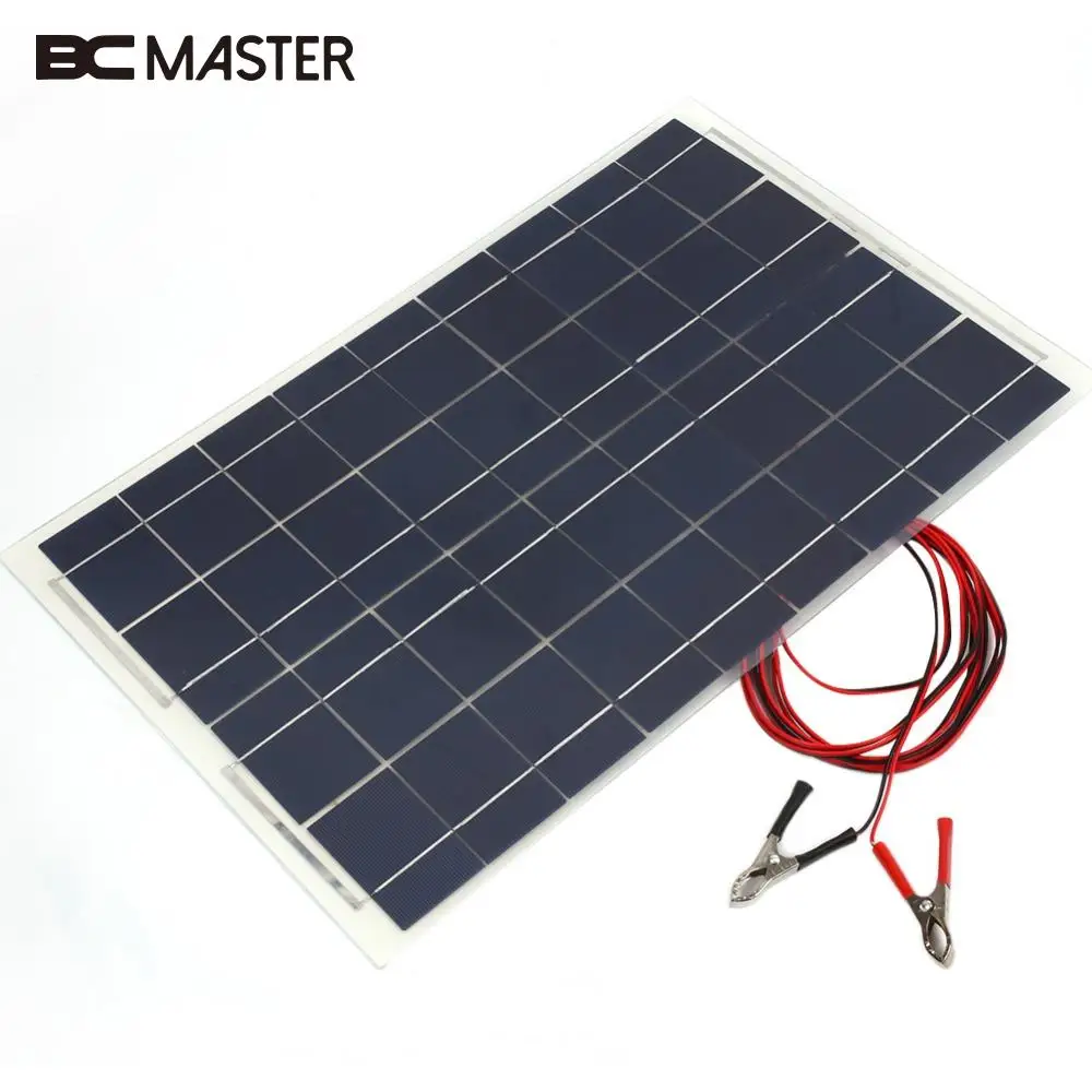 BCMaster 18V 30W PolyCrystalline Transparent Epoxy Resin Cells Solar Panel DIY with Block Diode2 Alligator Clips 3.5m Cable Pro
BCMaster 18V 30W PolyCrystalline Transparent Epoxy Resin Cells Solar Panel DIY with Block Diode2 Alligator Clips 3.5m Cable Pro
