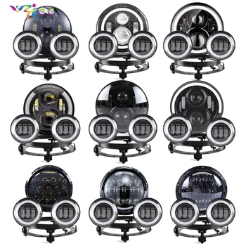 7" LED Headlights Bulb RGB Halo Angel Eye with Bluetooth Remote 4.5 inch Passing Fog Lights For motorcycle Touring 7" Ring Mount
7" LED Headlights Bulb RGB Halo Angel Eye with Bluetooth Remote 4.5 inch Passing Fog Lights For motorcycle Touring 7" Ring Mount