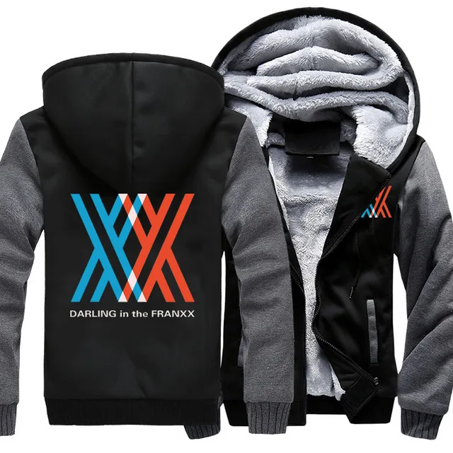 US size Mens Hoodies for Anime DARLING in the FRANXX HIRO ZERO TWO Cosplay Thicken Fleece Coat Sweatshirts US size Mens Hoodies for Anime DARLING in the FRANXX HIRO ZERO TWO Cosplay Thicken Fleece Coat Sweatshirts