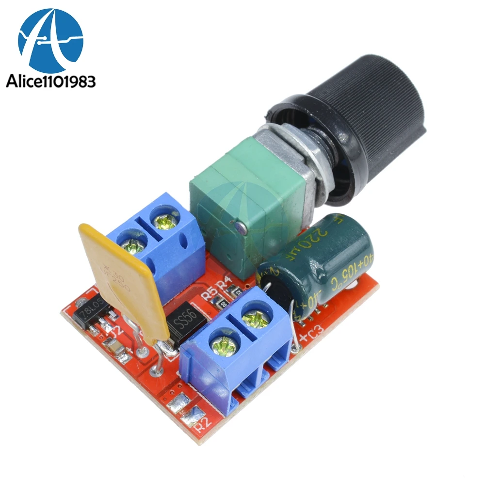 Mini 5A PWM Max 90W DC Motor Speed Controller Board Module DC-DC 3V-35V Speed Control Switch LED Dimmer
Mini 5A PWM Max 90W DC Motor Speed Controller Board Module DC-DC 3V-35V Speed Control Switch LED Dimmer