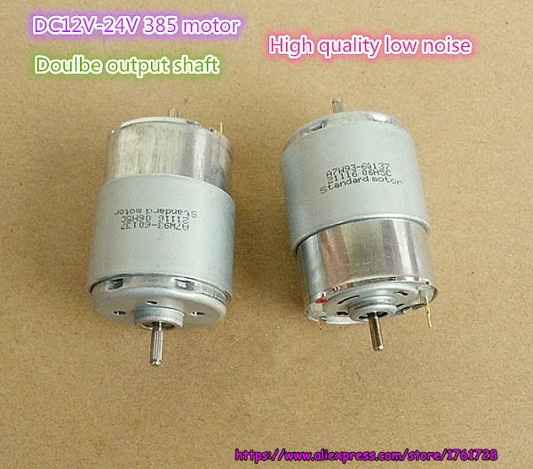 Brand new high quality 385 DC motor 27.5*38mm 12V 24V high speed double output shaft motor~
Brand new high quality 385 DC motor 27.5*38mm 12V 24V high speed double output shaft motor~
