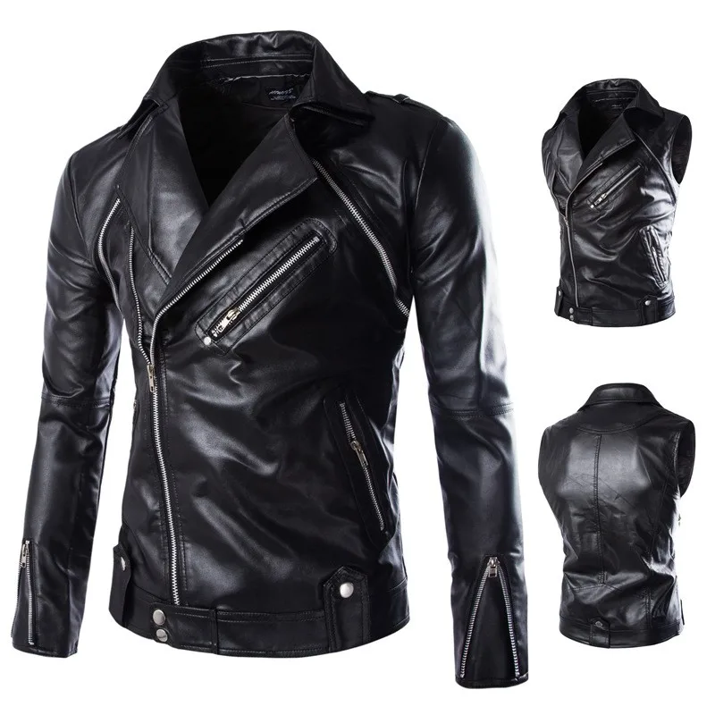 Jaquetas de couro da motocicleta nova moda masculina Jaquetas de couro da motocicleta nova moda masculina