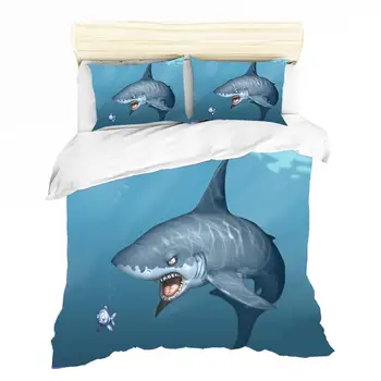 3D print Bedding set Marine life shark friends' gift Duvet cover set Home Textiles.
3D print Bedding set Marine life shark friends' gift Duvet cover set Home Textiles.