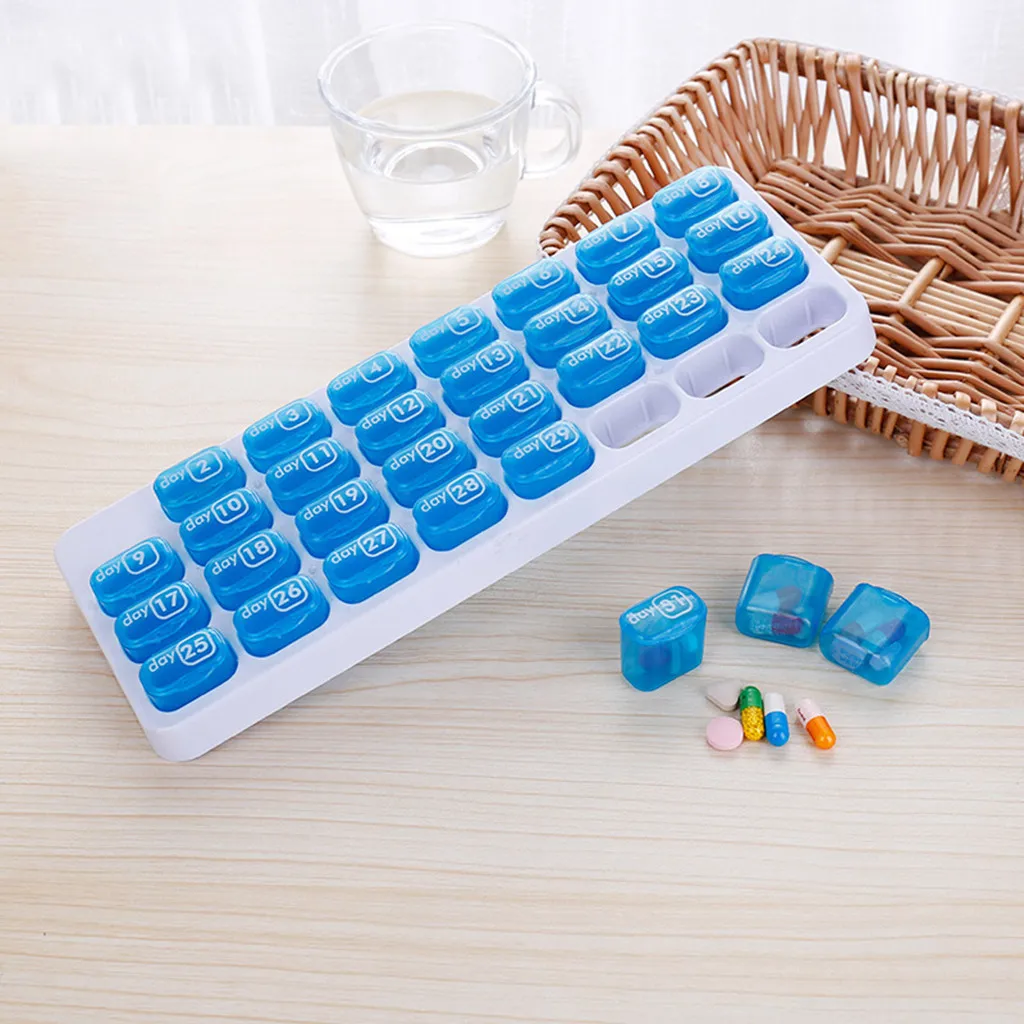 High Quality 2019 New Pill Box 31 Day Medicine Tablet Dispenser Organizer Weekly Storage Case Extra Large Monthly Pill Organizer
High Quality 2019 New Pill Box 31 Day Medicine Tablet Dispenser Organizer Weekly Storage Case Extra Large Monthly Pill Organizer