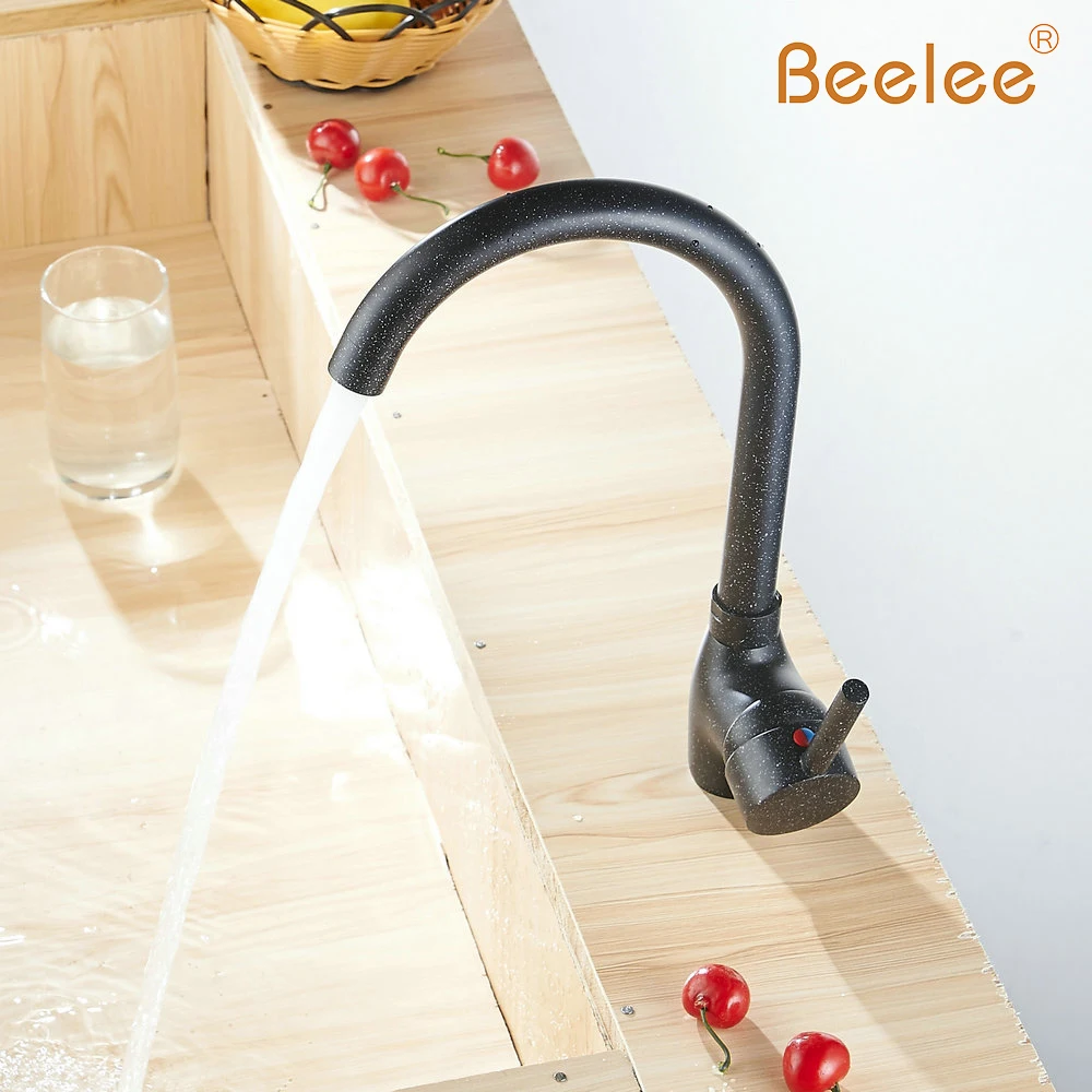 Фото Beelee Kitchen Mixer Sink Faucet 360 Degree Rotatable griferia cocina Basin Tap Black robinet cuisine BL2768B | Обустройство дома