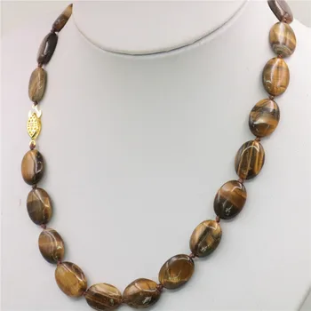 13x18mm Flat Oval Tiger Eye Stones Balls Gifts Chalcedony Chains Neckalce 18Inch Wholesale Fitting Female Accessory Crafts Parts
13x18mm Flat Oval Tiger Eye Stones Balls Gifts Chalcedony Chains Neckalce 18Inch Wholesale Fitting Female Accessory Crafts Parts