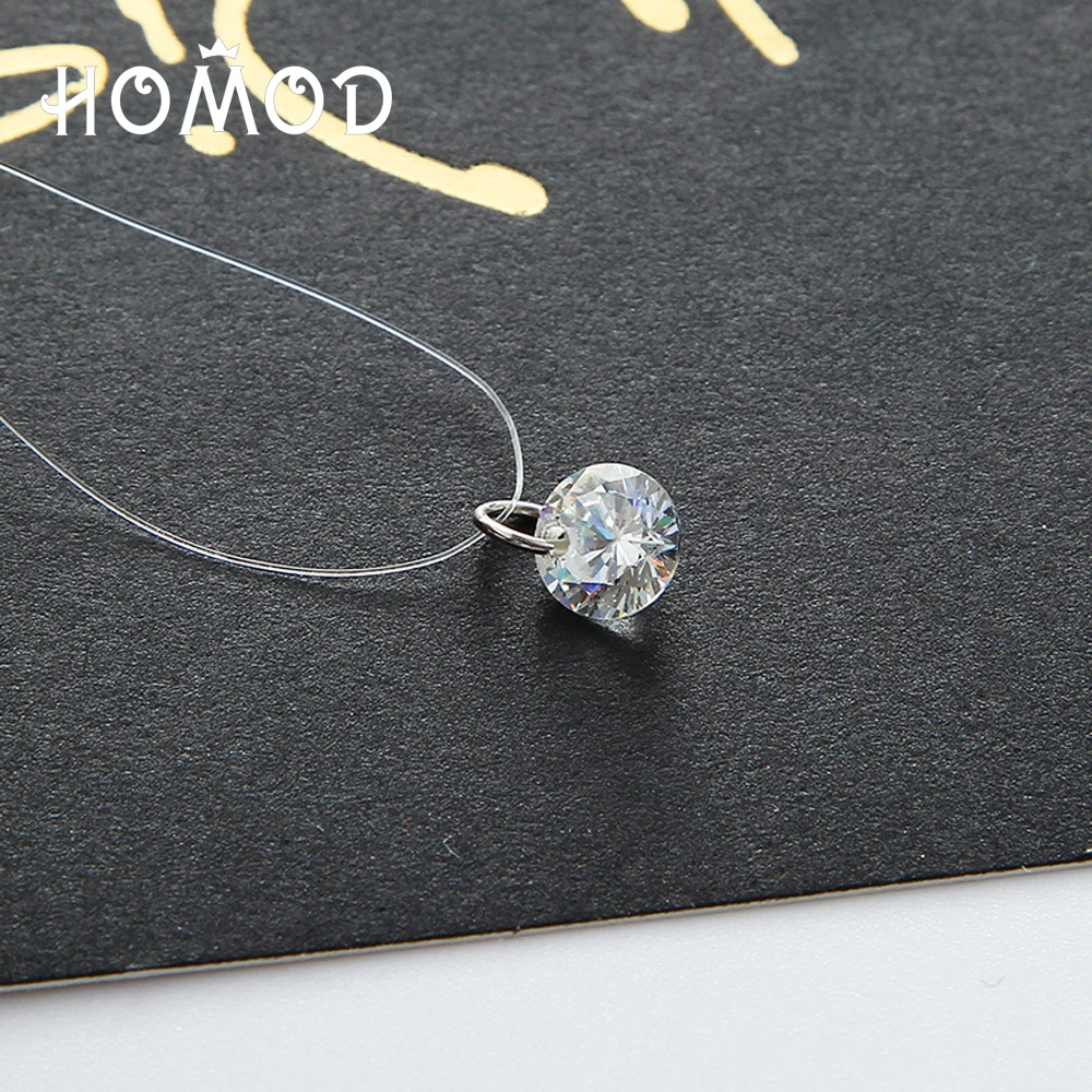 HOMOD Silver color Dazzling Zircon Necklace And Invisible Transparent Fishing Line Simple Pendant Necklace Jewelry LPXK057
HOMOD Silver color Dazzling Zircon Necklace And Invisible Transparent Fishing Line Simple Pendant Necklace Jewelry LPXK057